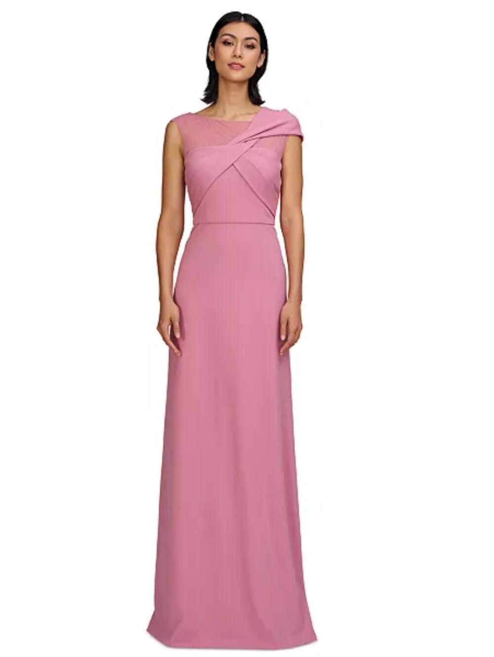 JS Collections NWT Pink One Shoulder Maxi Gown Dress Size 4 Formal Wedding $123